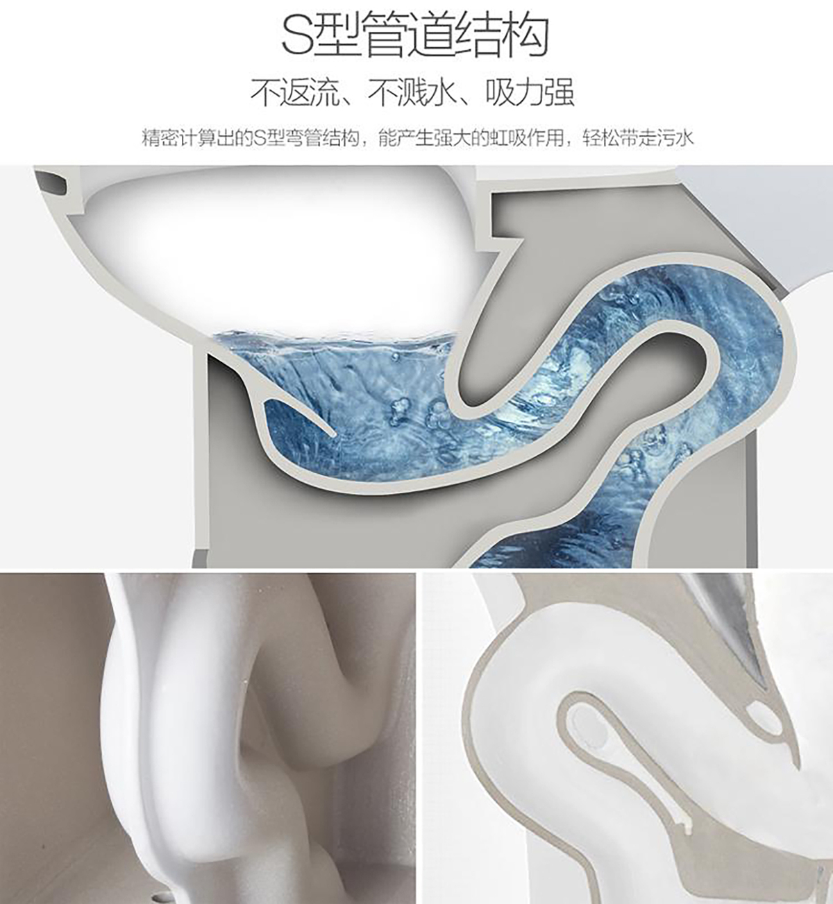 连体式家用冲水坐便器