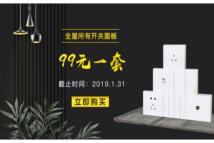全屋开关插座面板限时优惠仅需99元 