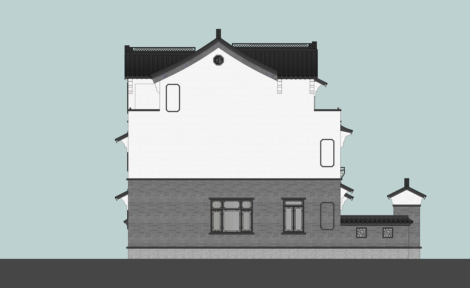 福建龙岩蒋家中式别墅