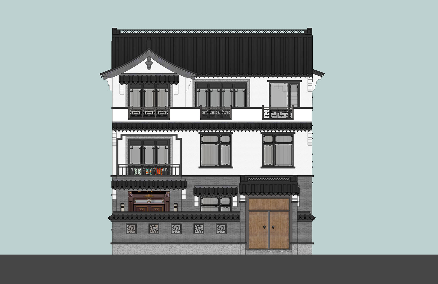 福建龙岩蒋家中式别墅