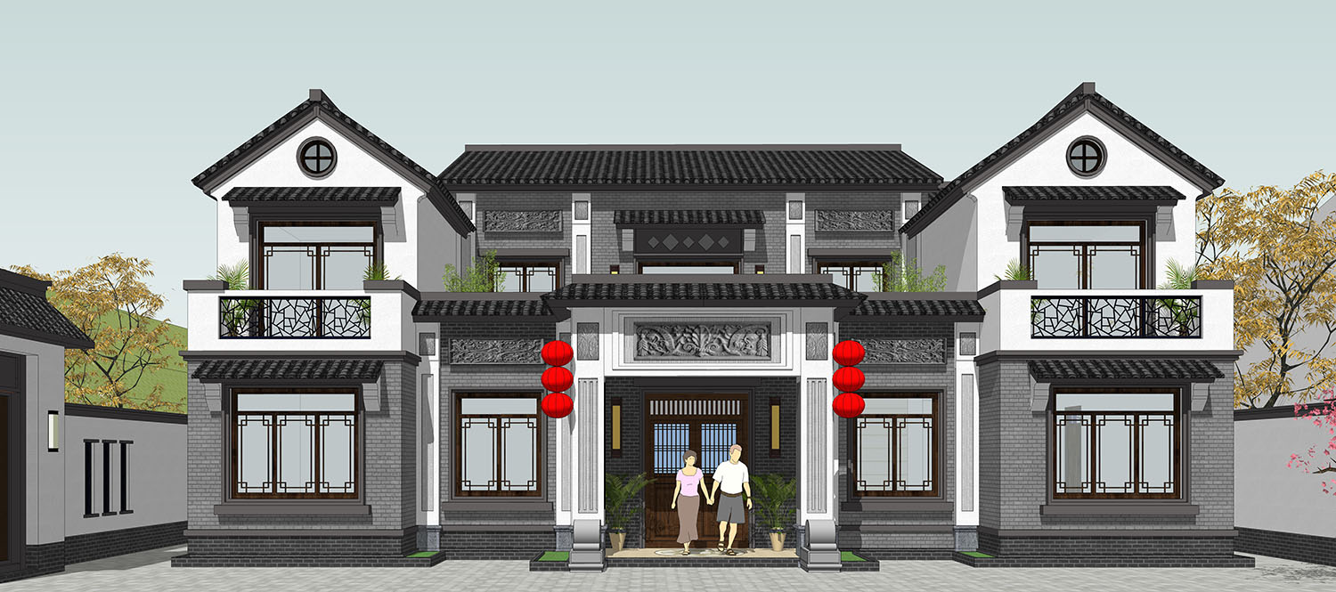 广东龙川刘家新中式别墅