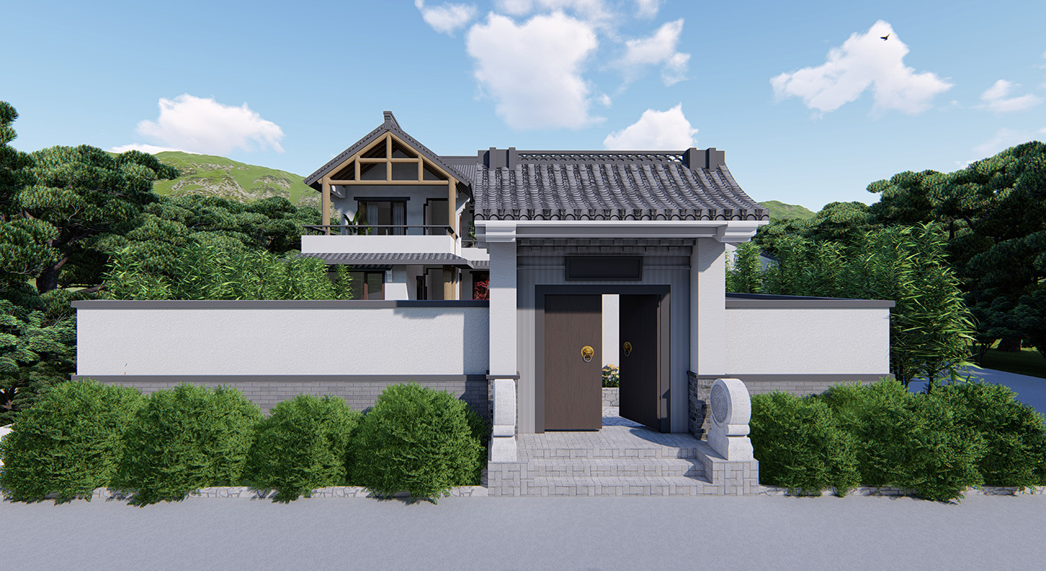 江西南昌二层新中式别墅自建房设计