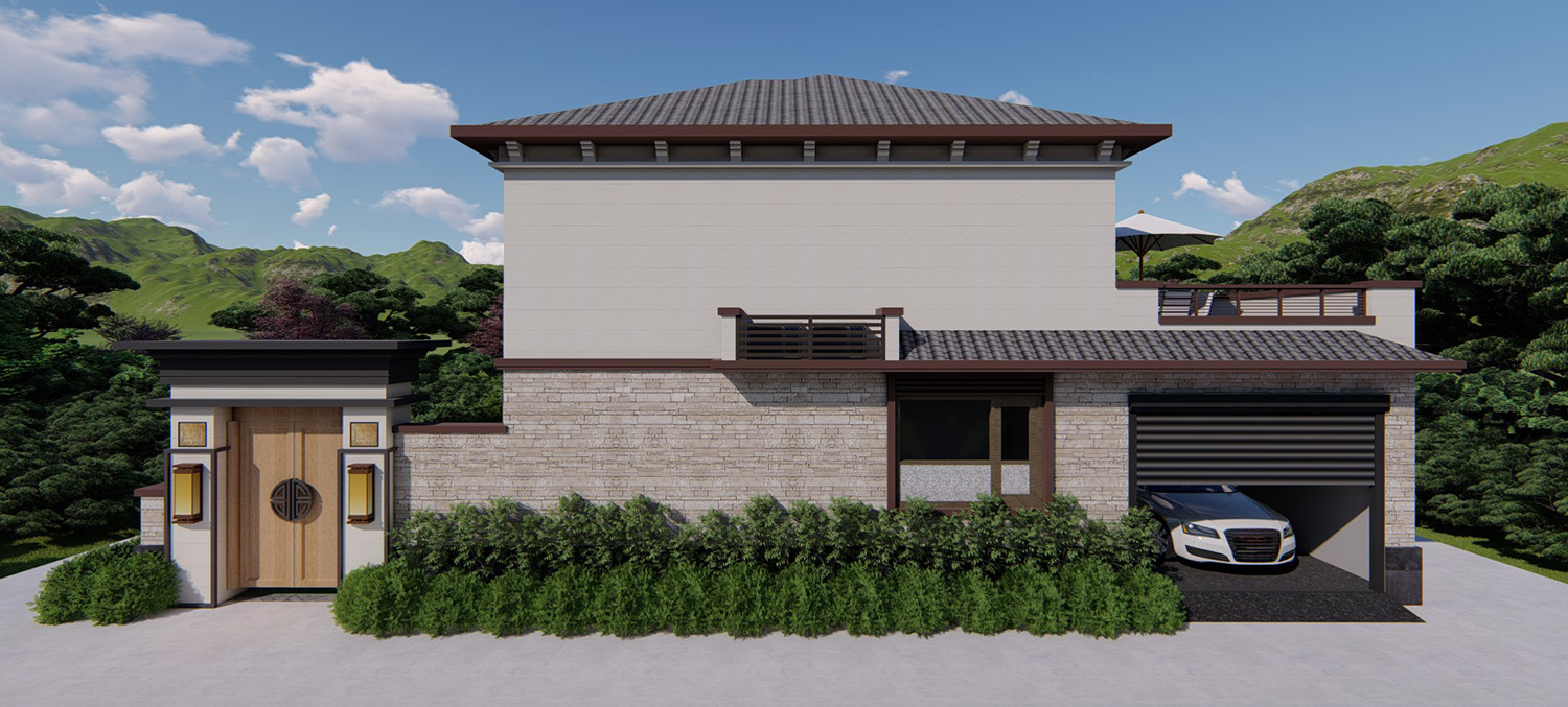 山西运城李家新中式别墅