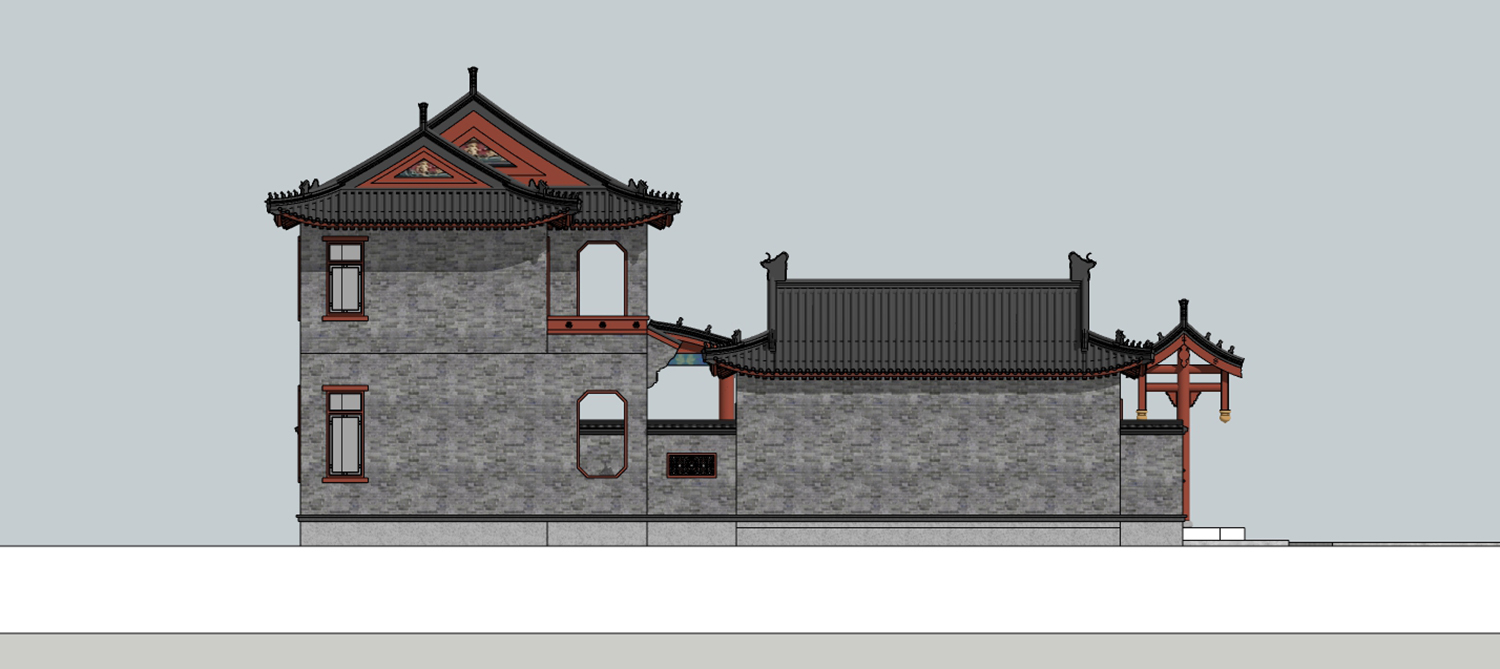 衡阳龚家中式三合院建房图纸