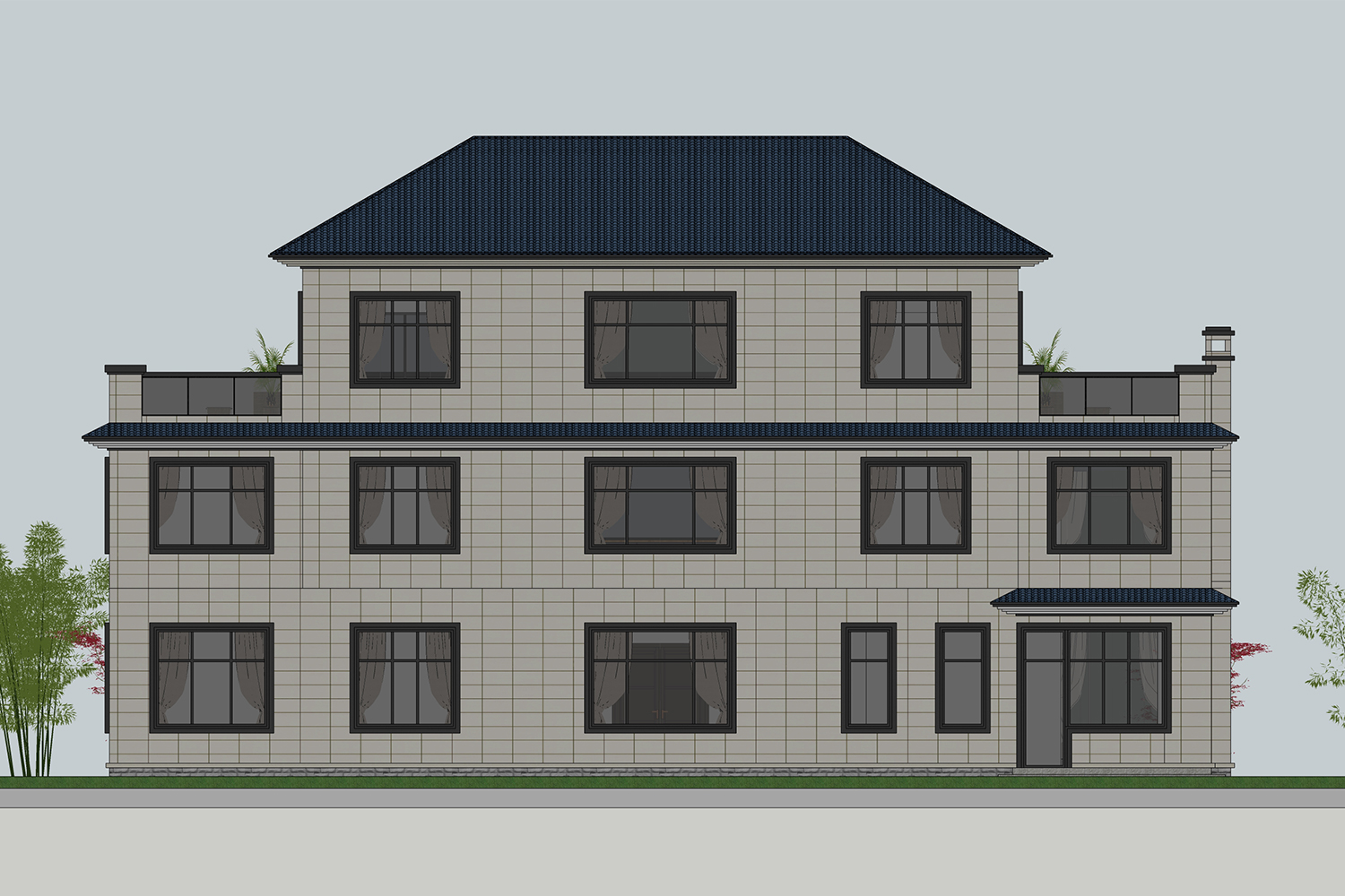 湖南长沙张家新中式别墅