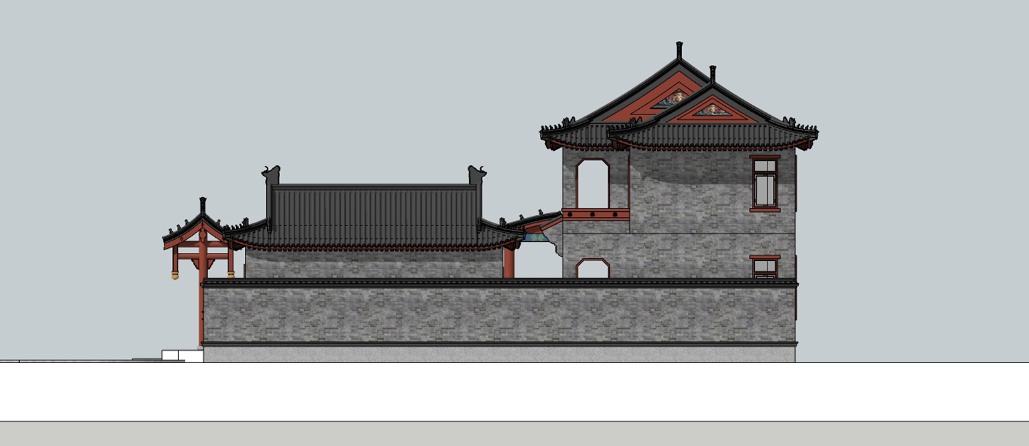 衡阳龚家中式三合院建房图纸