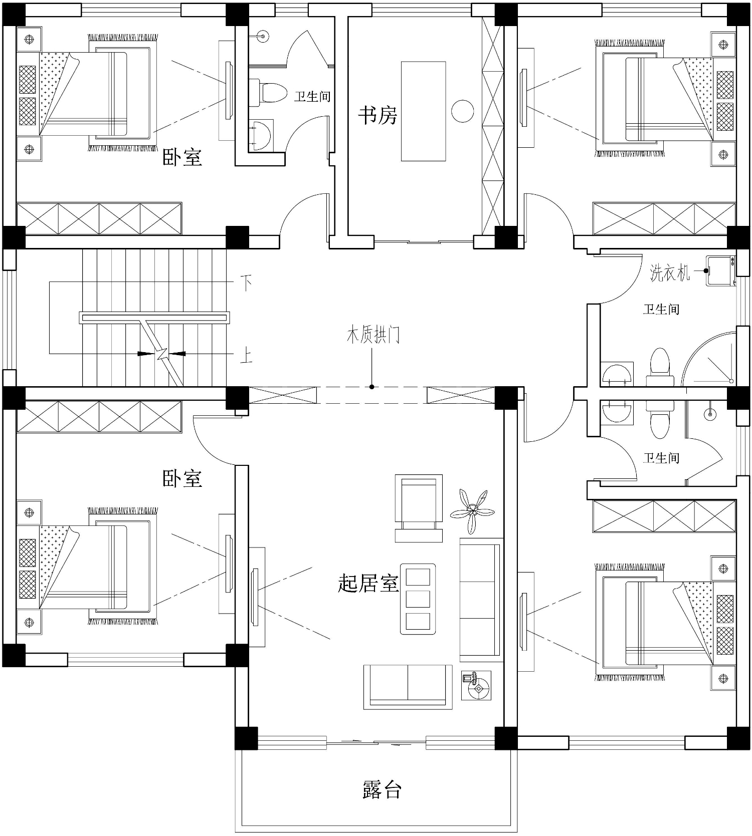云南昭通罗家欧式别墅图纸