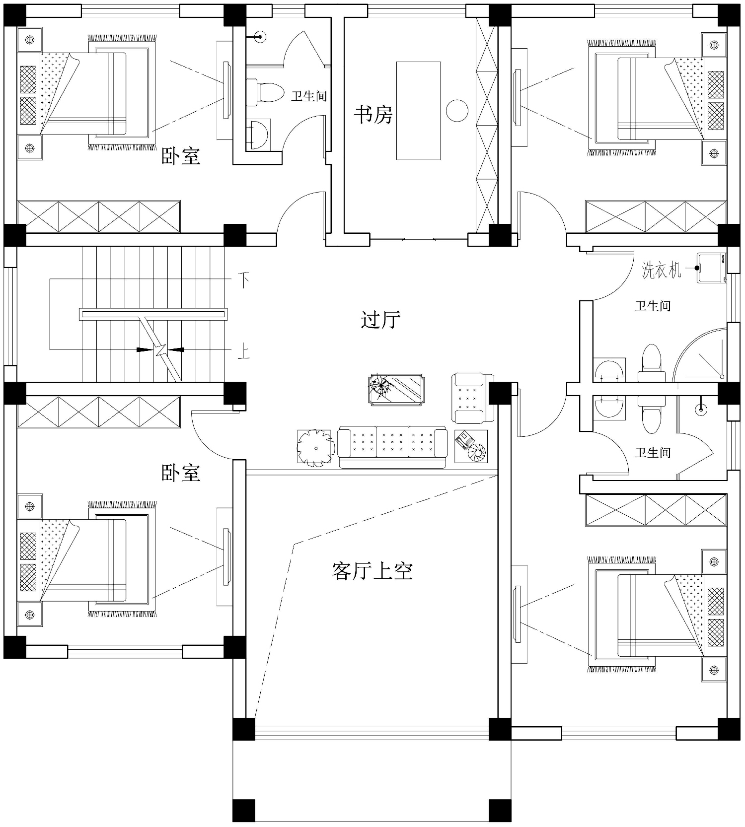 云南昭通罗家欧式别墅图纸