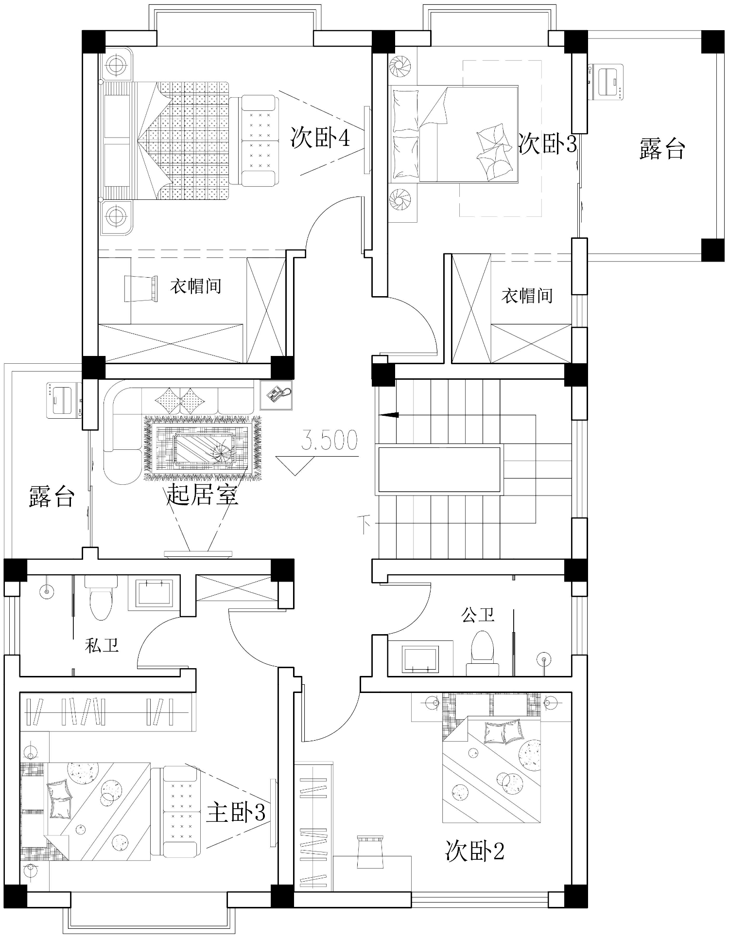 贵州梁家新中式别墅设计图纸