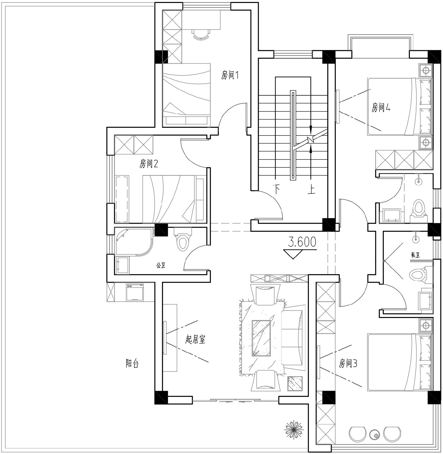 福建龙岩卢家新中式别墅图纸