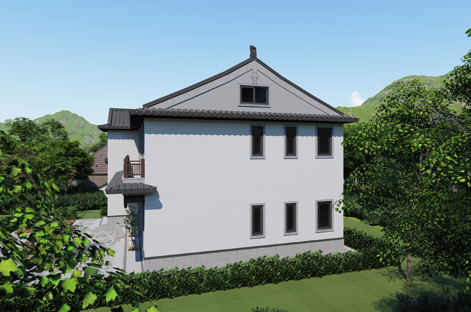 四川资阳周家中式别墅