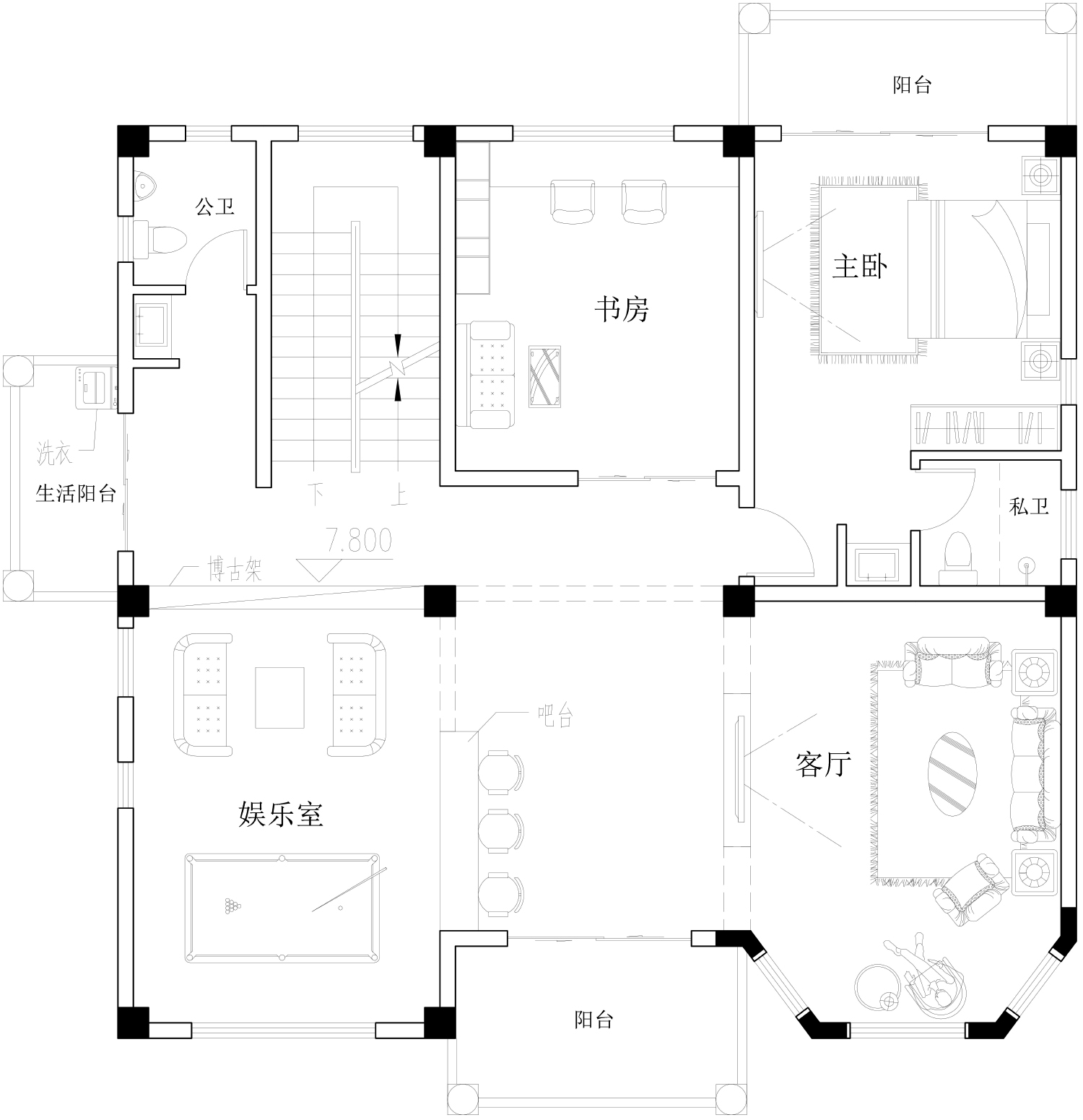 广东湛江唐家欧式别墅图纸