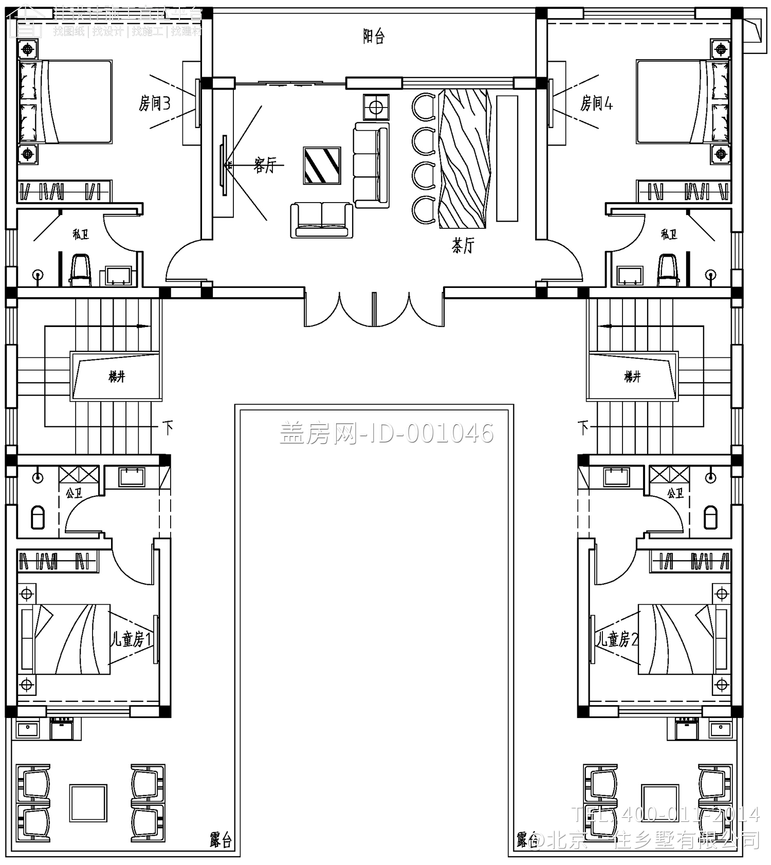 上饶吴家中式三合院别墅图纸