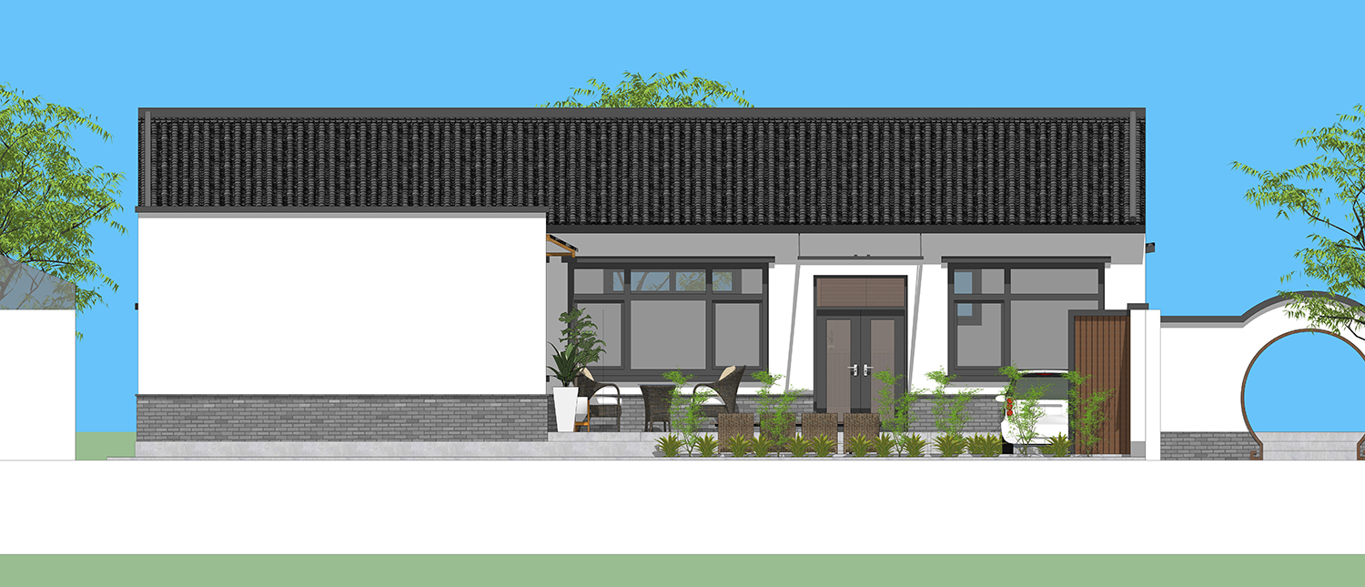 北京顺义张家一层新中式住宅