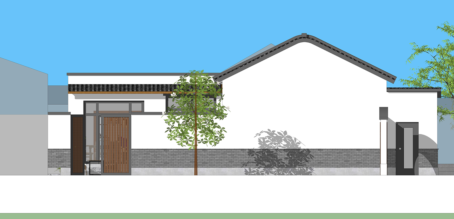 北京顺义张家一层新中式住宅