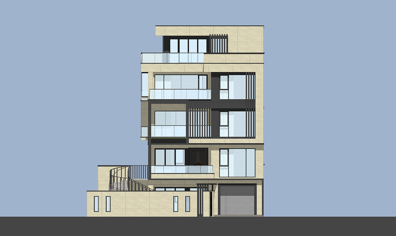 福建宁德带庭院现代别墅