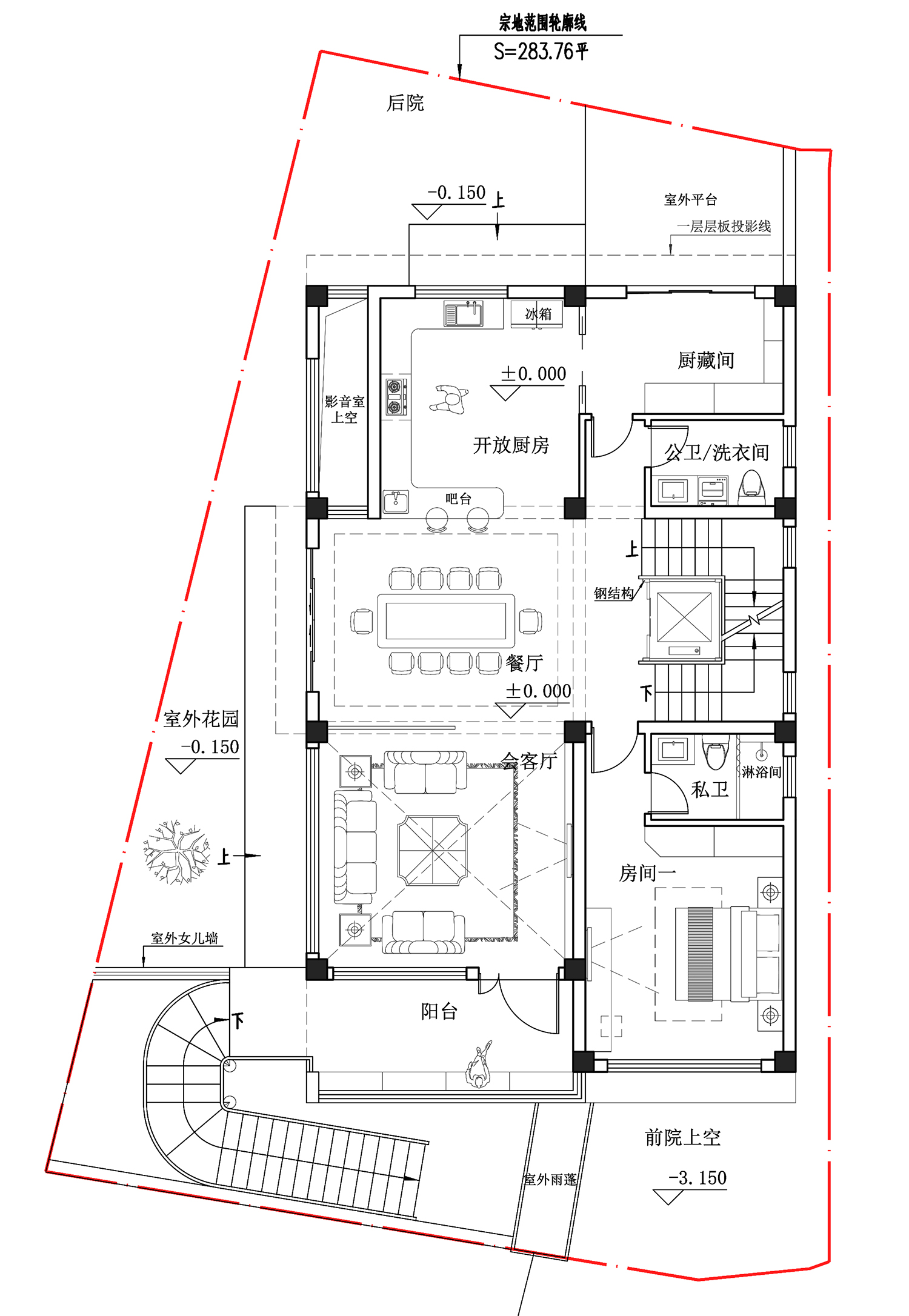 福建宁德带庭院现代别墅