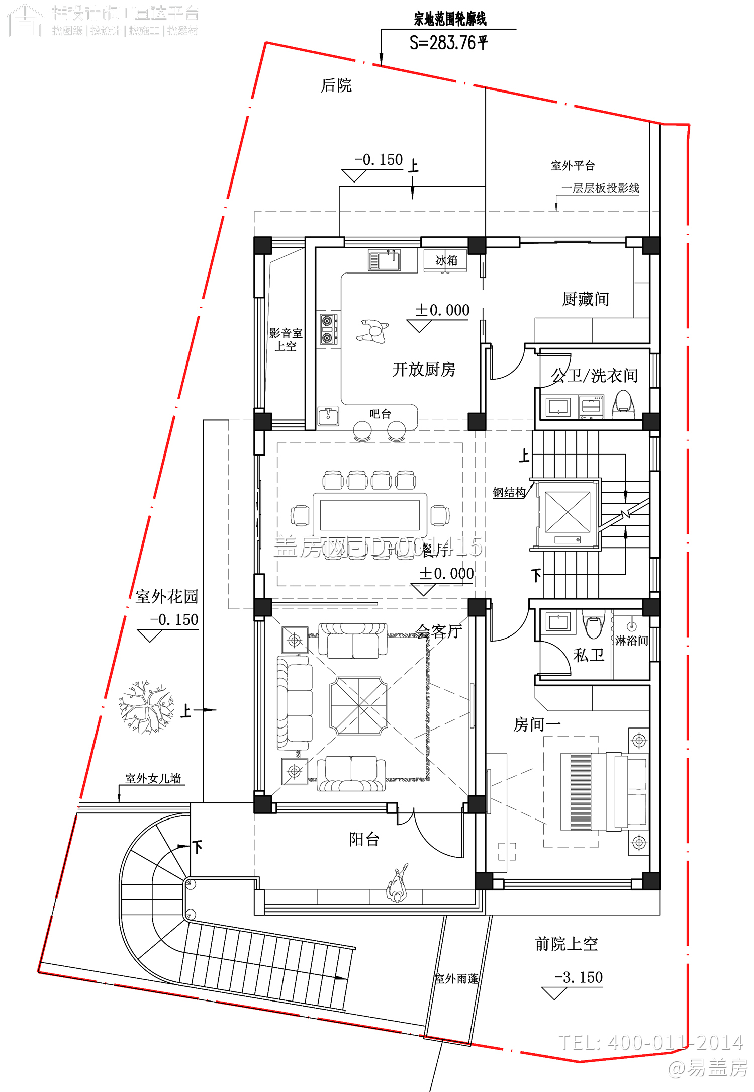 福建宁德带庭院现代别墅