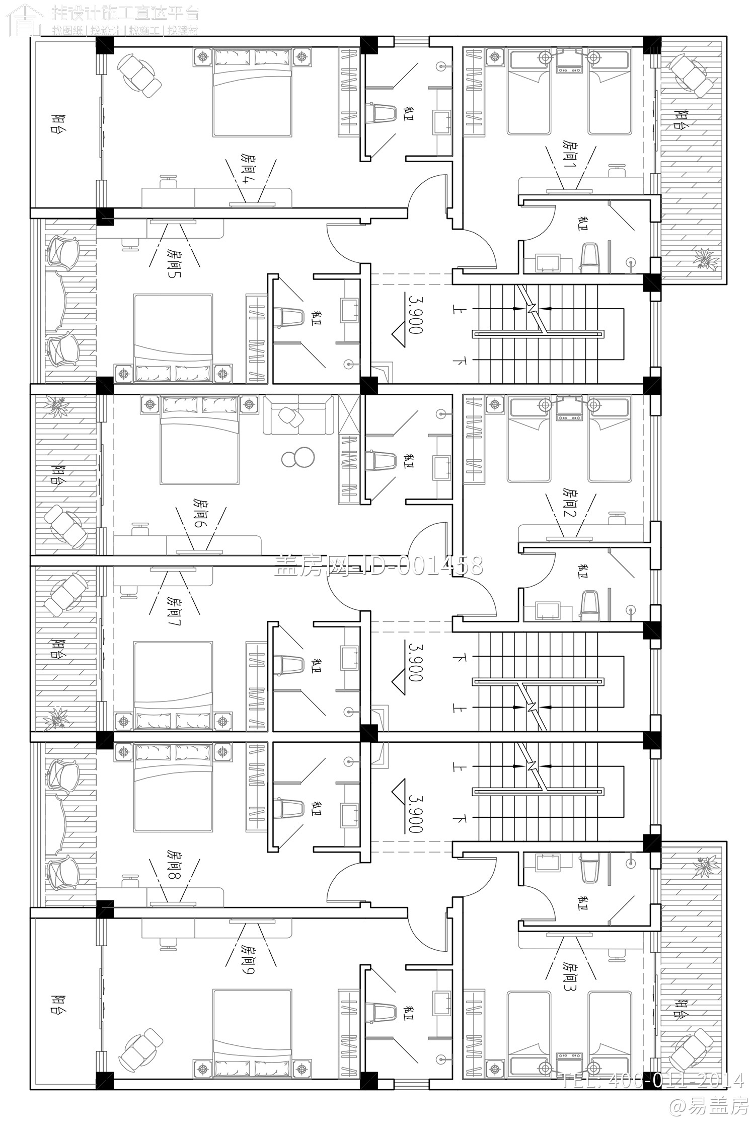 福建福州陈家新中式别墅图纸