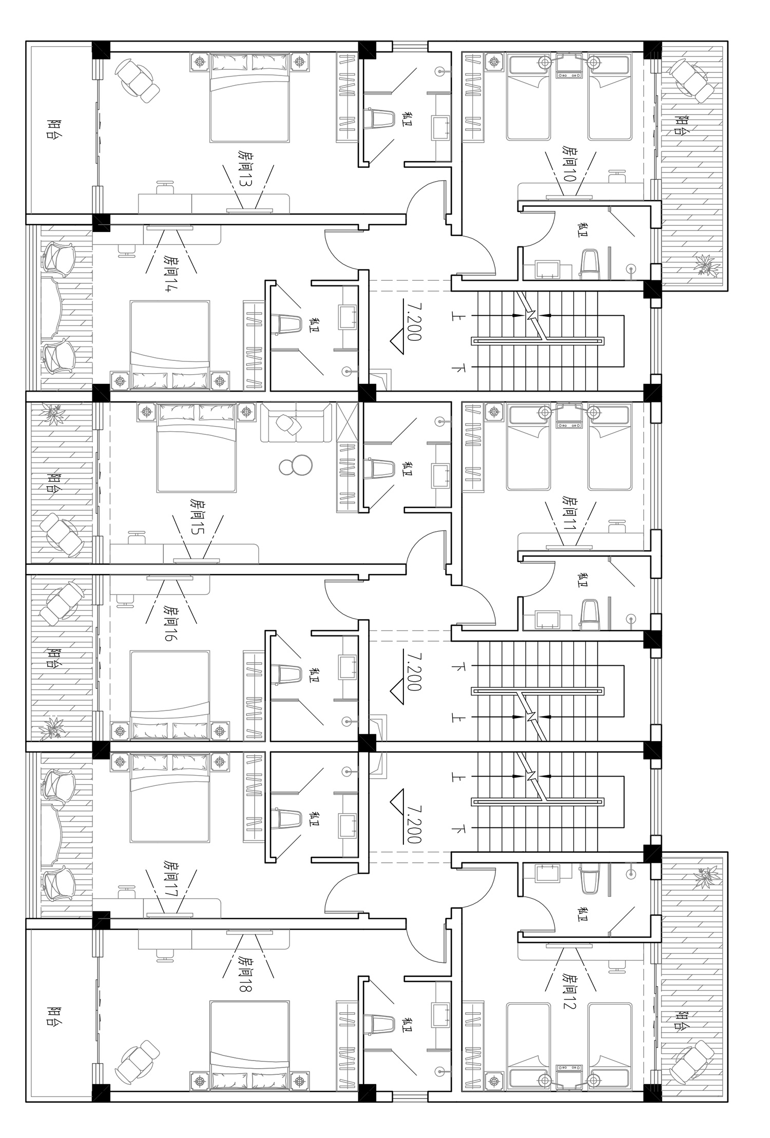 福建福州陈家新中式别墅图纸