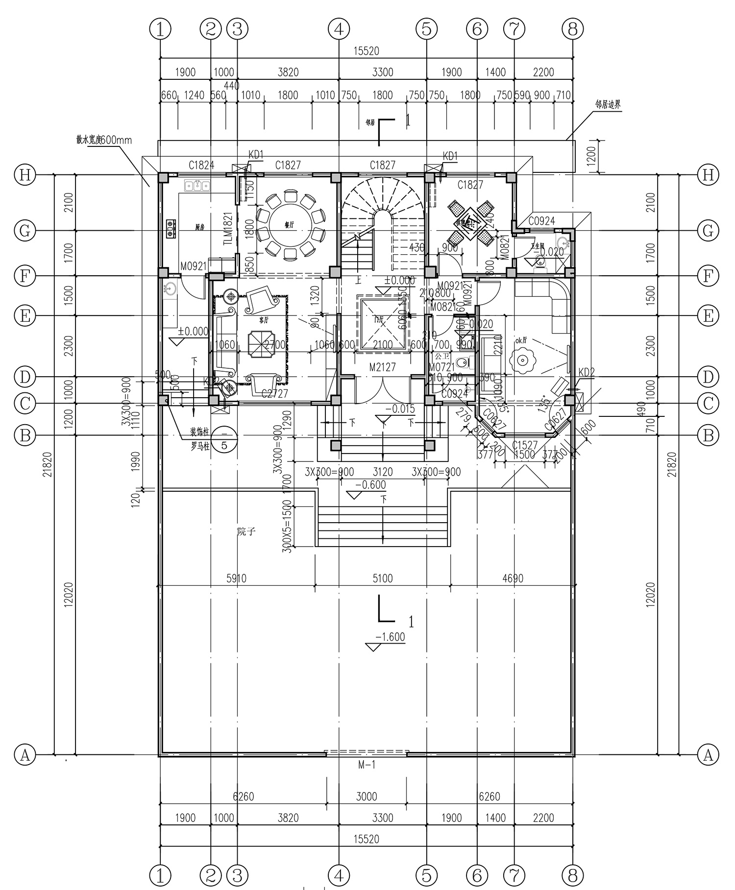 广西柳州陈家欧式别墅自建房设计图纸