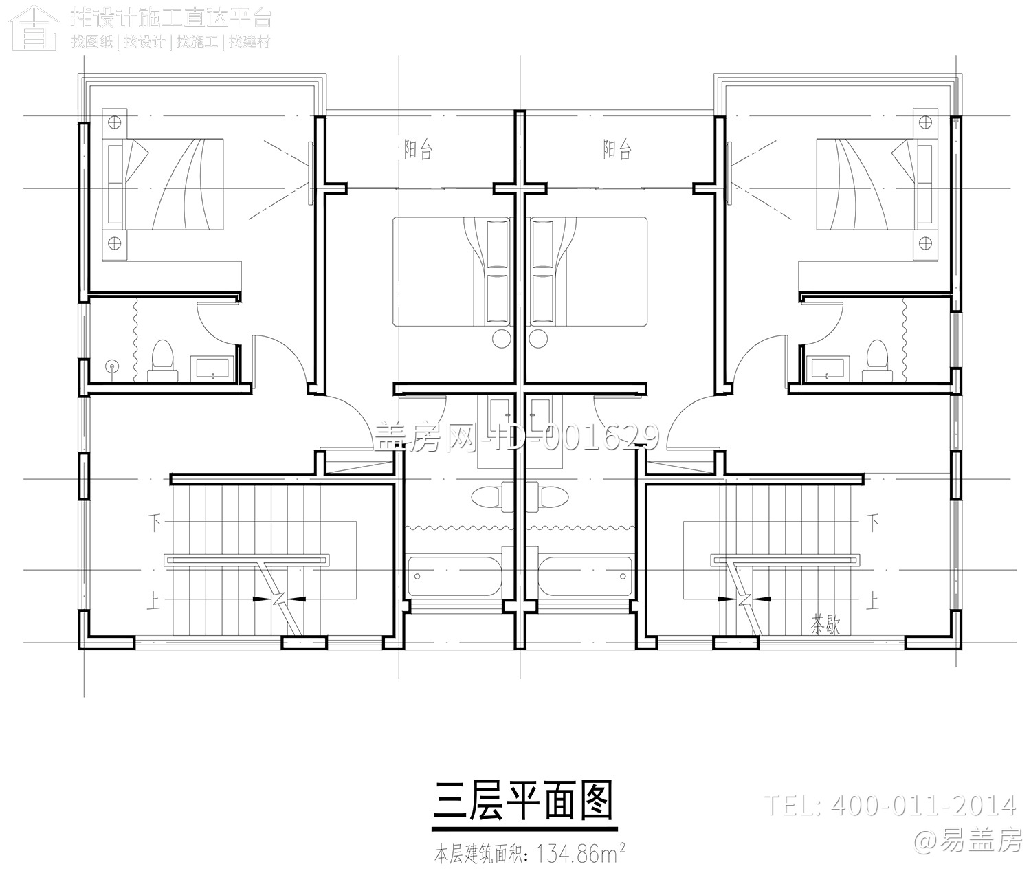 浙江杭州孟家双拼别墅图纸