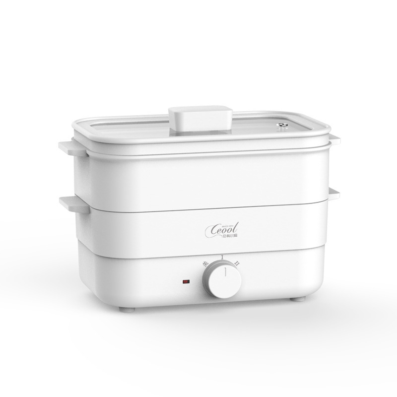 总裁小姐 多功能电蒸锅电煮锅家用煎炒一体电炒锅宿舍小电锅电热锅电火锅