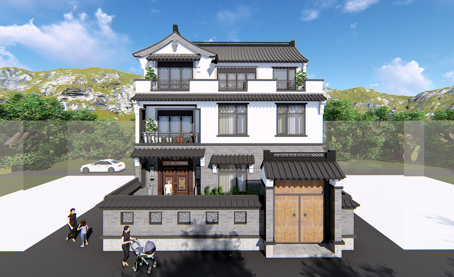 福建龙岩蒋家中式别墅