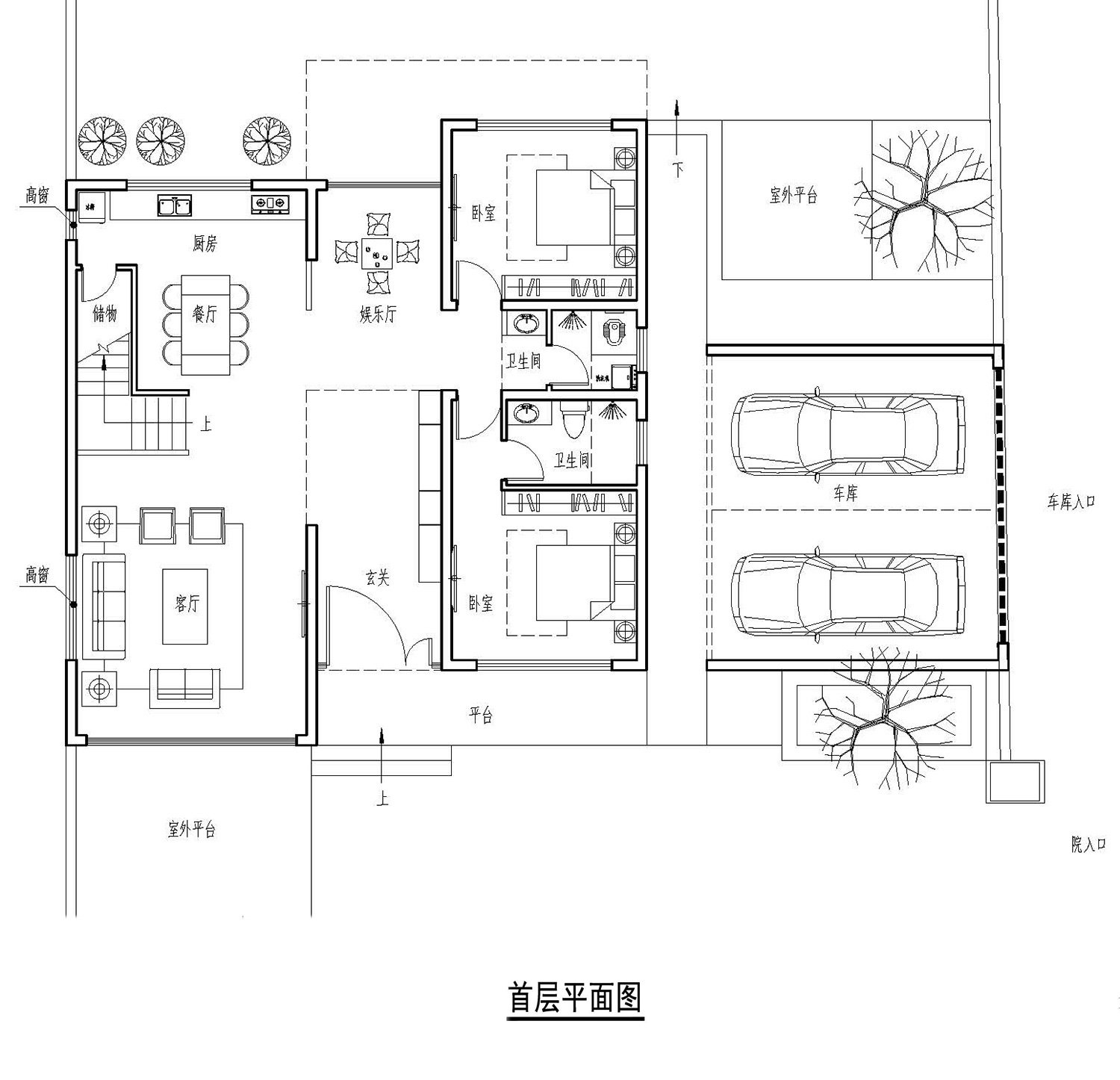 海南文昌现代两层别墅图纸