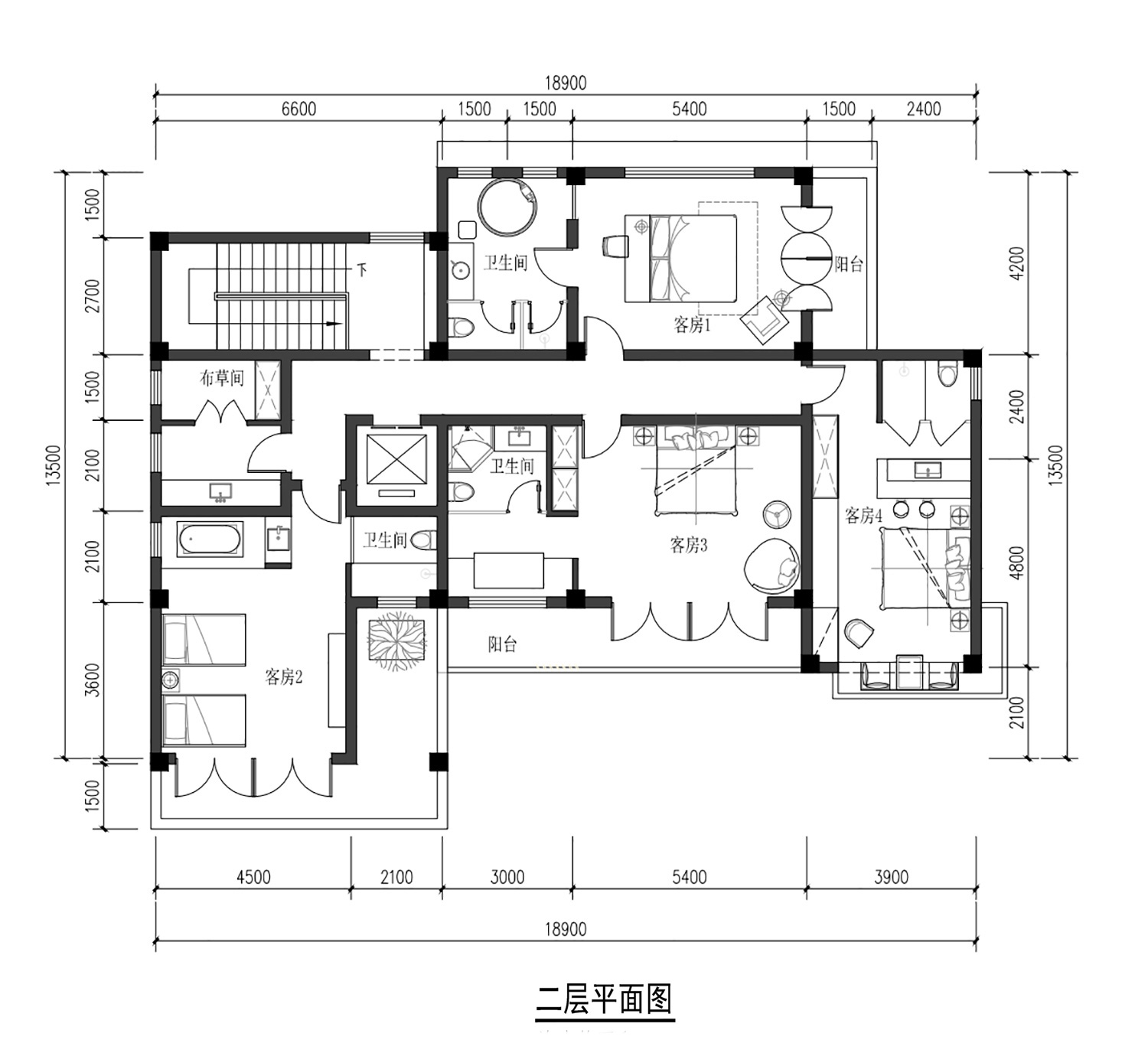 北京房山马家二层现代别墅设计图纸