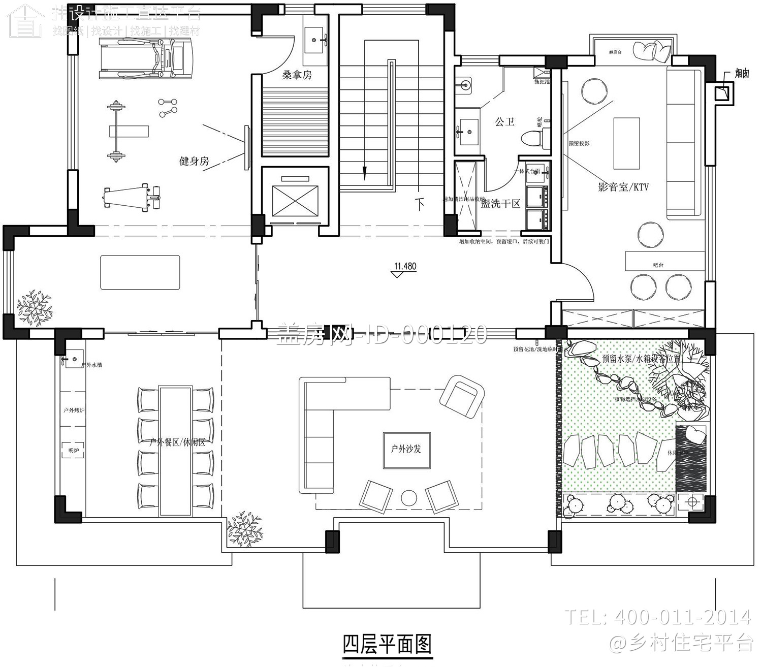 郴州四层新中式农村别墅图纸