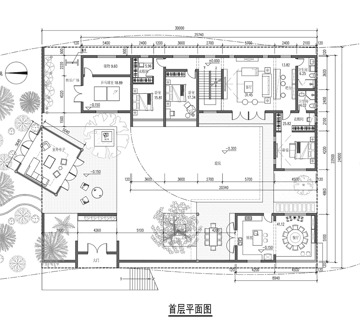 甘肃白银张家现代别墅图纸