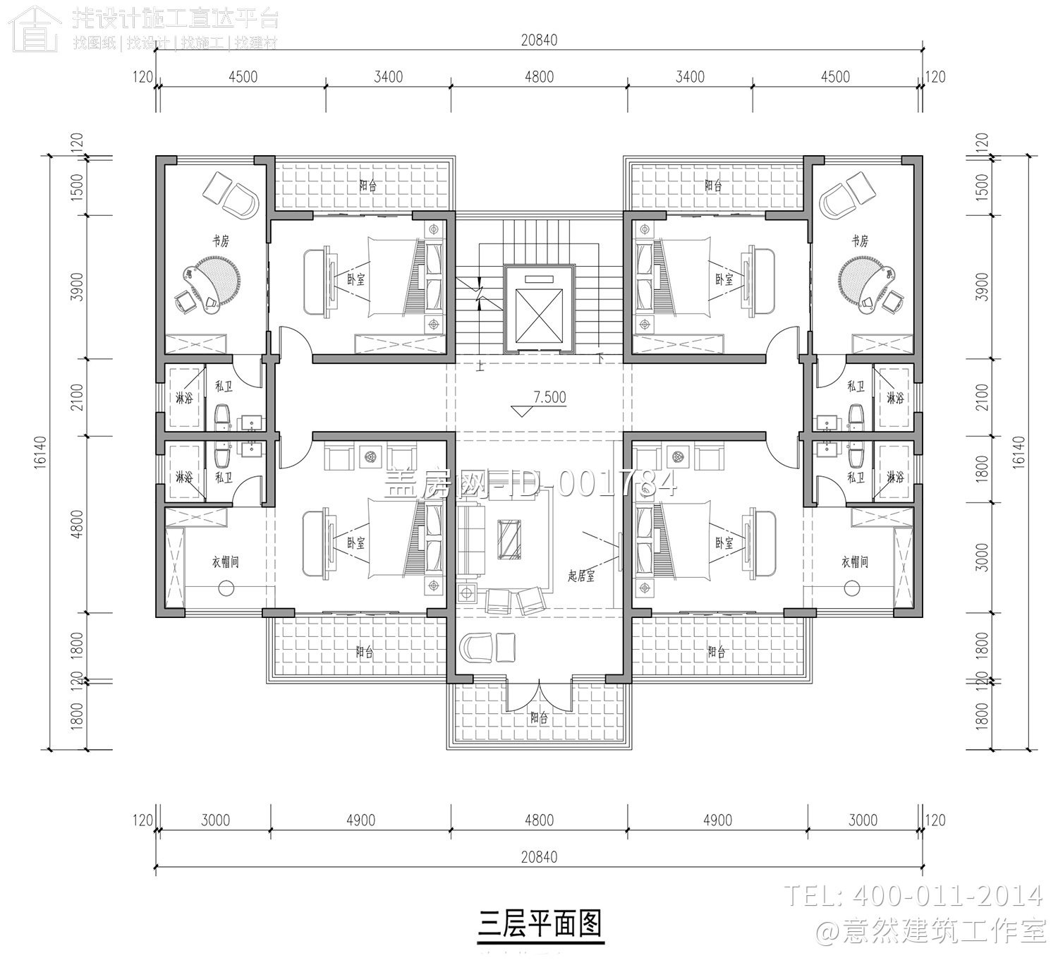 山东潍坊三层新中式别墅设计