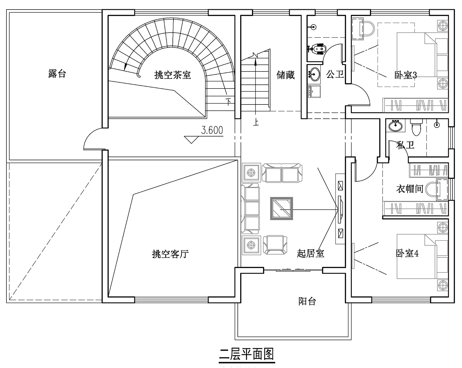 湖南岳阳杨家三层新中式别墅自建房设计图纸