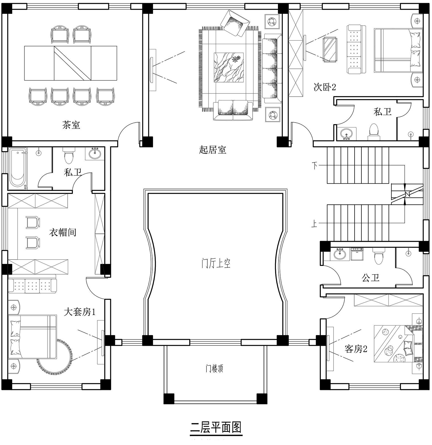 湖南邵阳杨家三层新中式别墅设计图纸