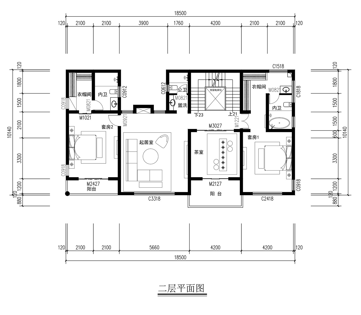 陕西西安三层中式别墅设计图纸