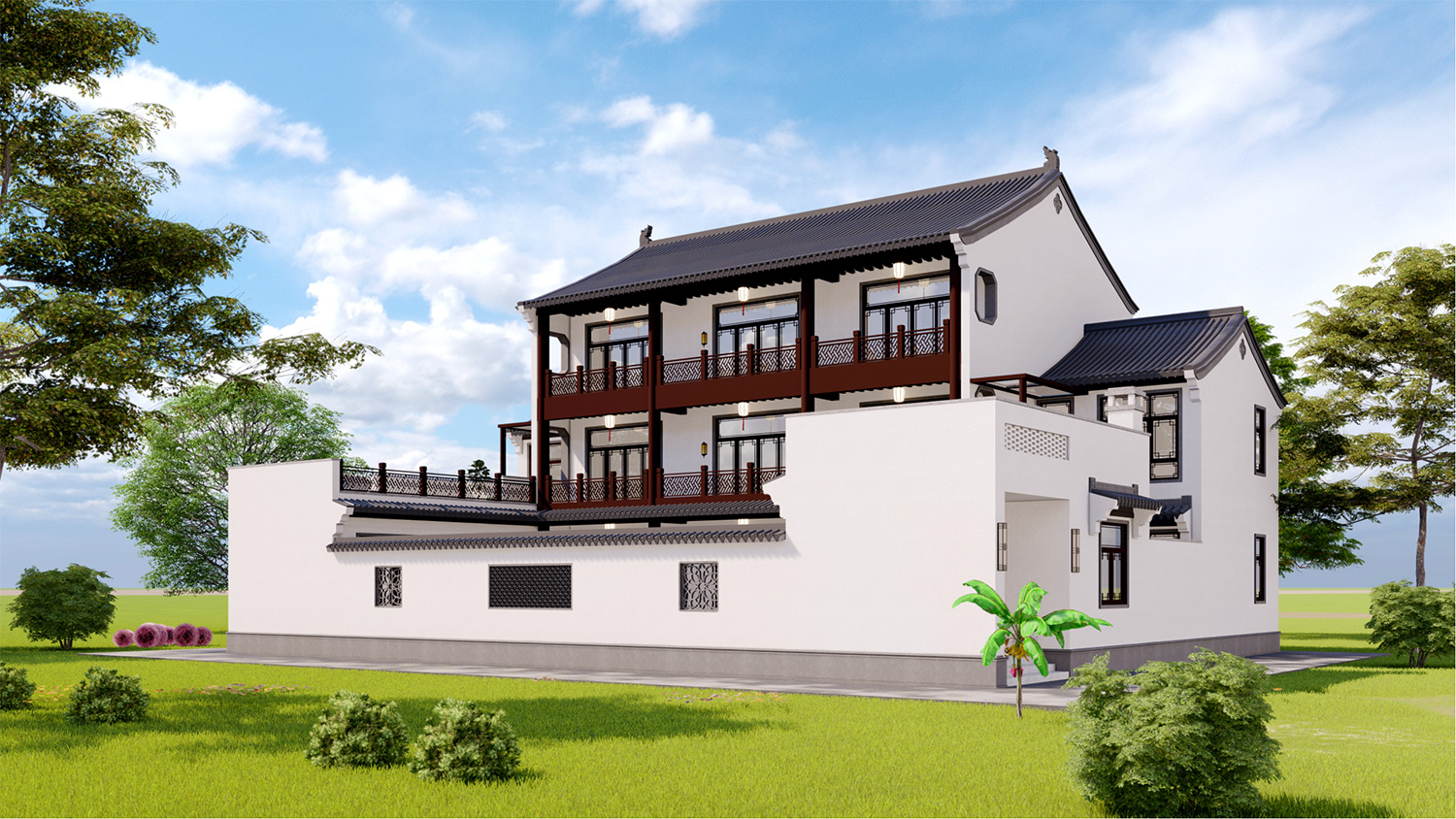 四川绵阳张家三层中式自建别墅