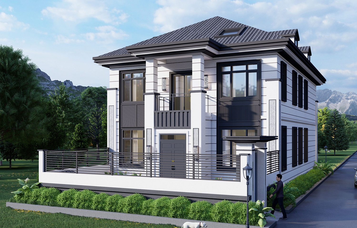 北京昌平龚家二层新中式自建别墅