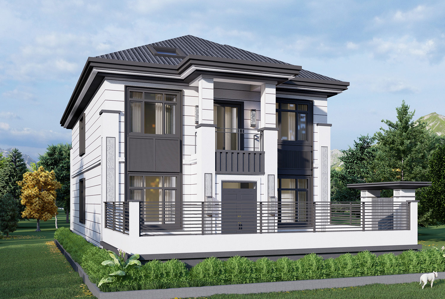 北京昌平龚家二层新中式自建别墅