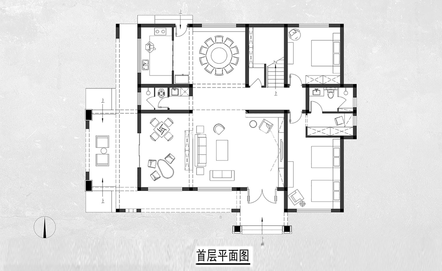 湖南常德周家新中式别墅图纸