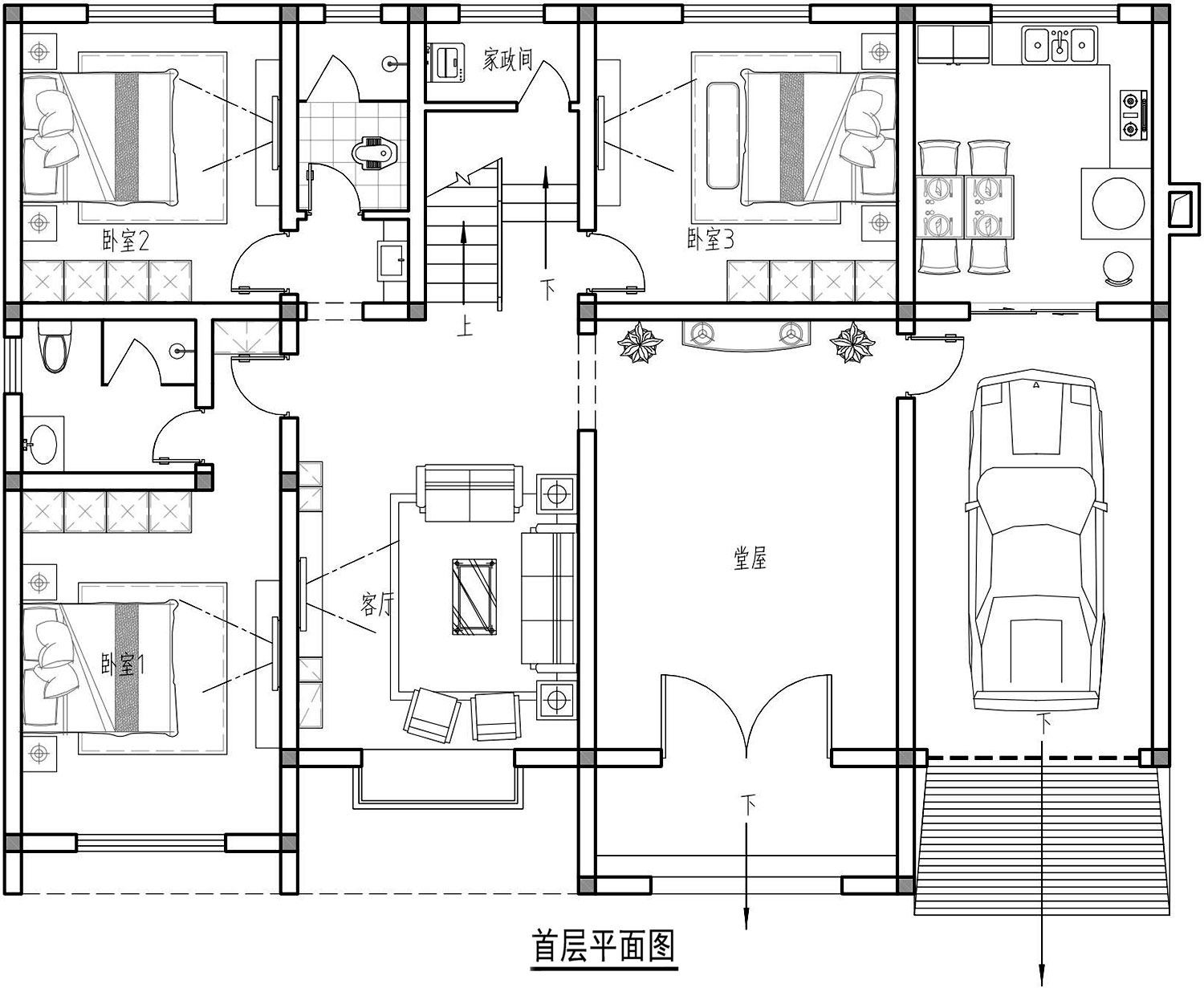湖南湘潭齐家新中式别墅图纸