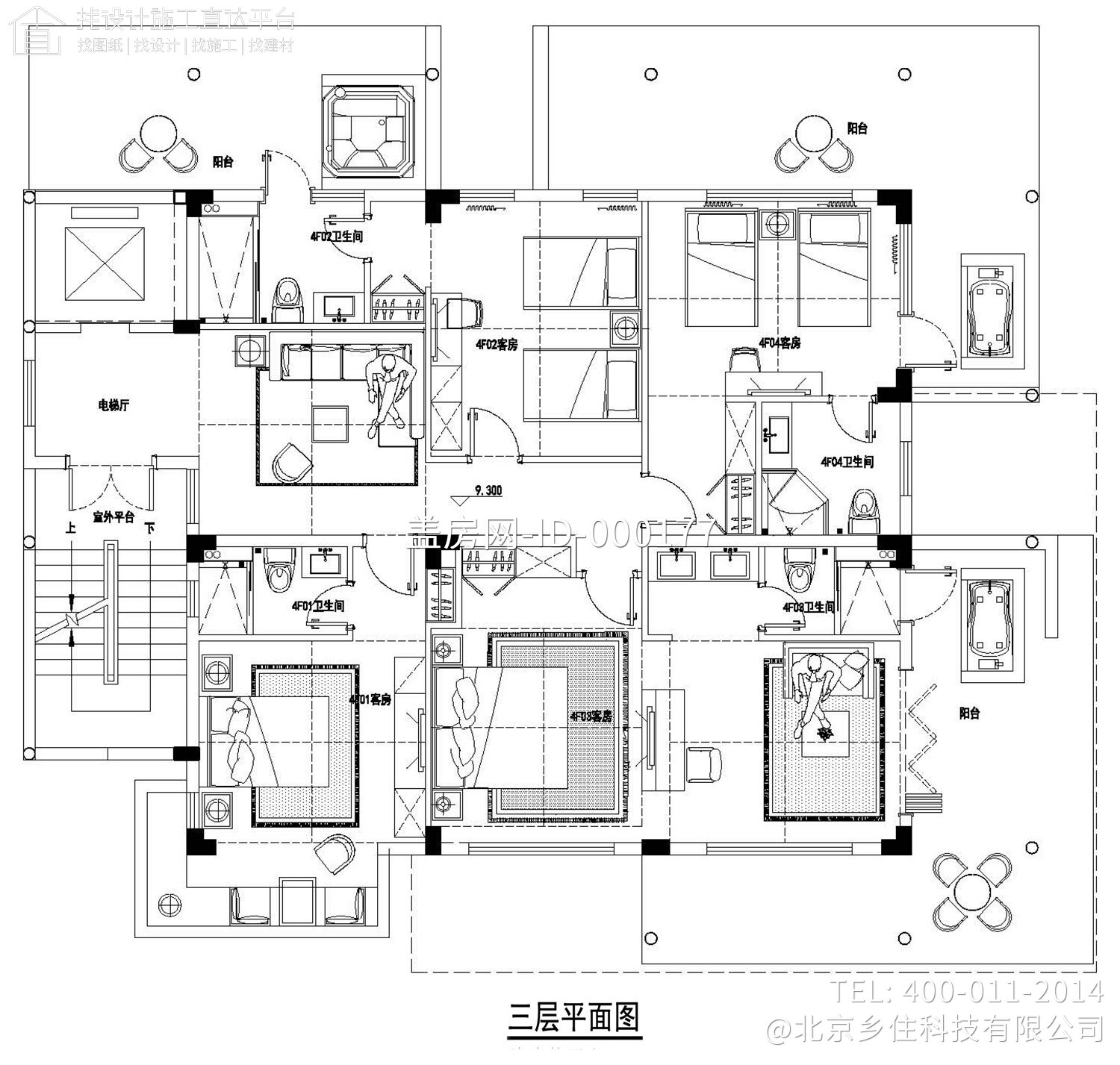 海南海口四层现代别墅设计图纸