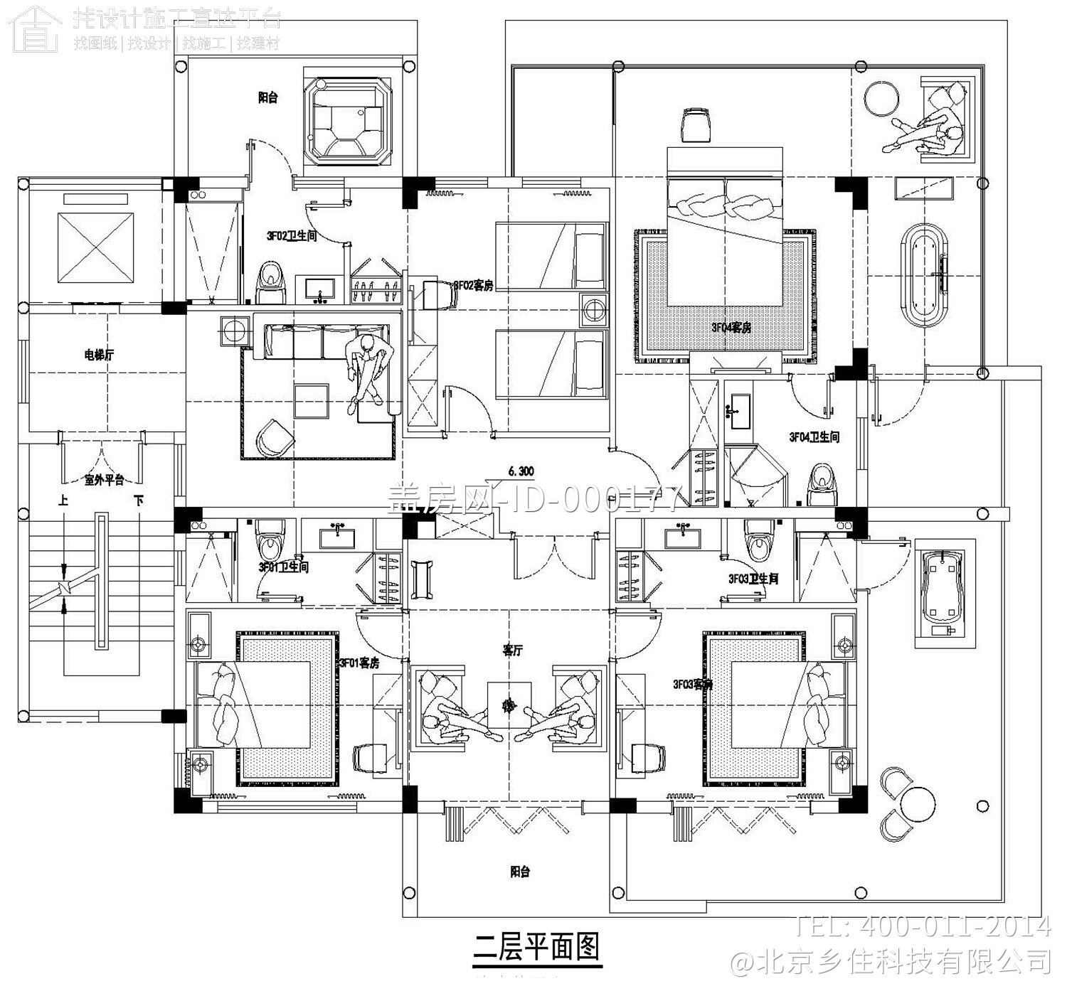 海南海口四层现代别墅设计图纸