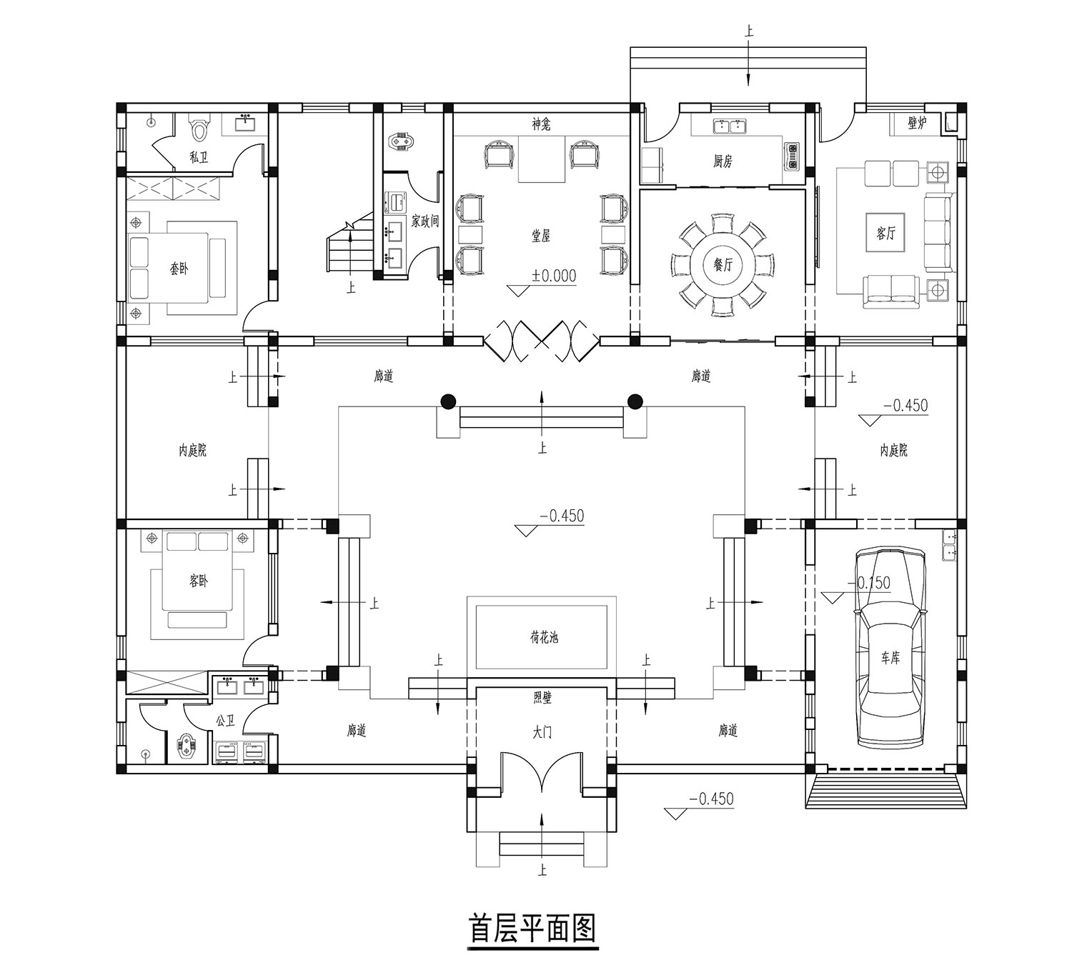 湖南邵阳易家中式二层自建别墅设计