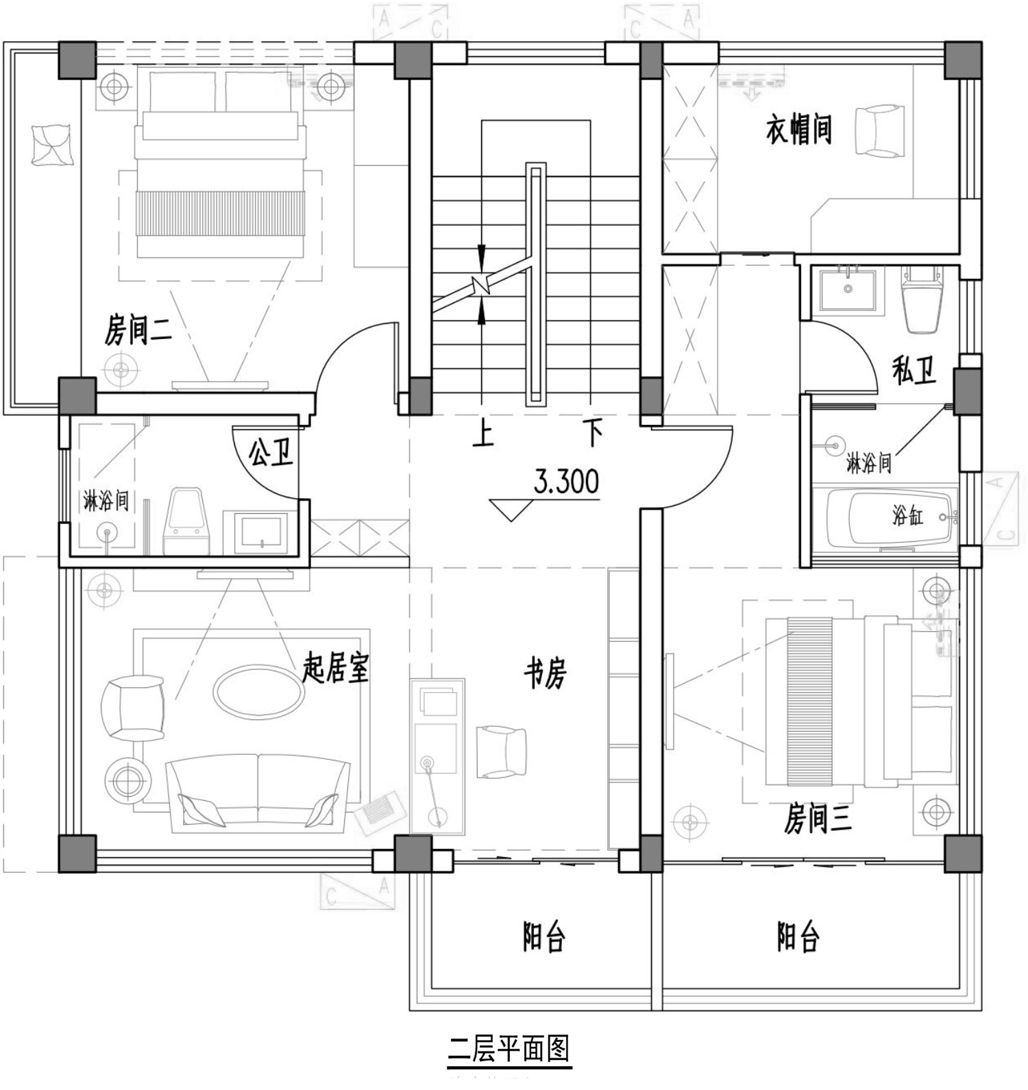 福建厦门陈家现代别墅图纸
