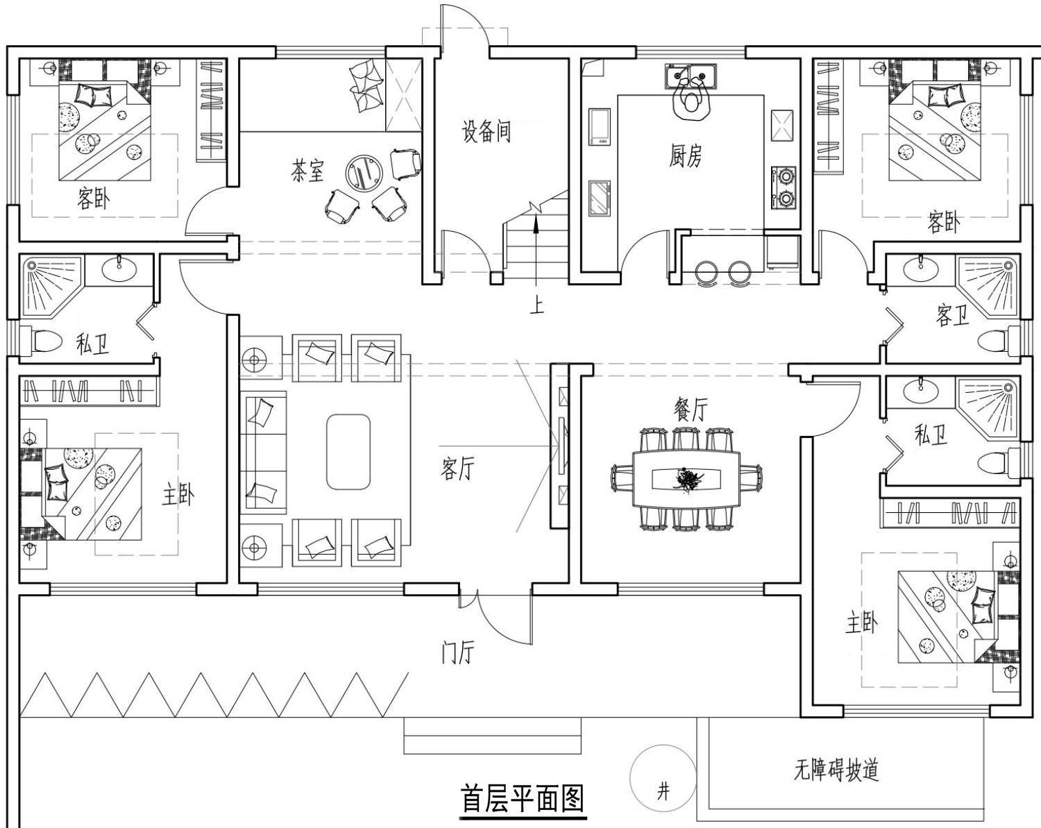 北京房山张家现代别墅图纸