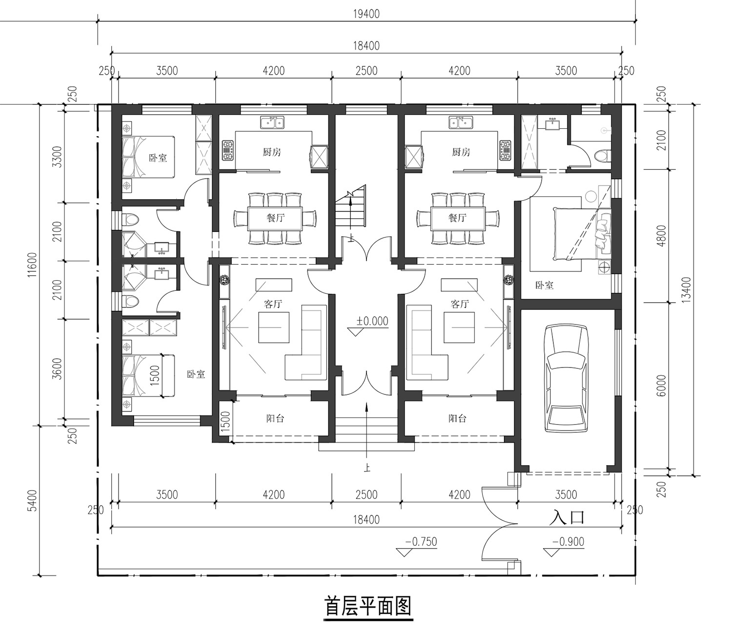 北京房山二层双拼欧式风格别墅