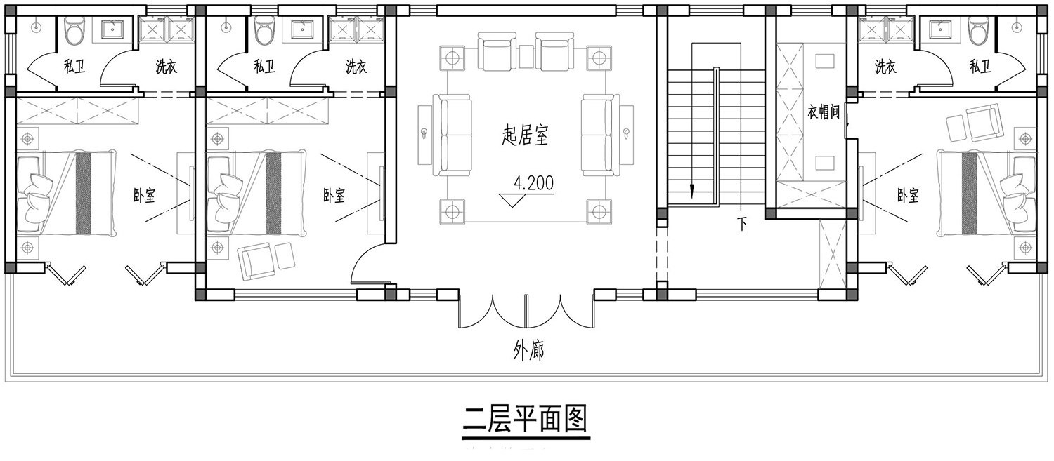 衡阳龚家中式三合院建房图纸