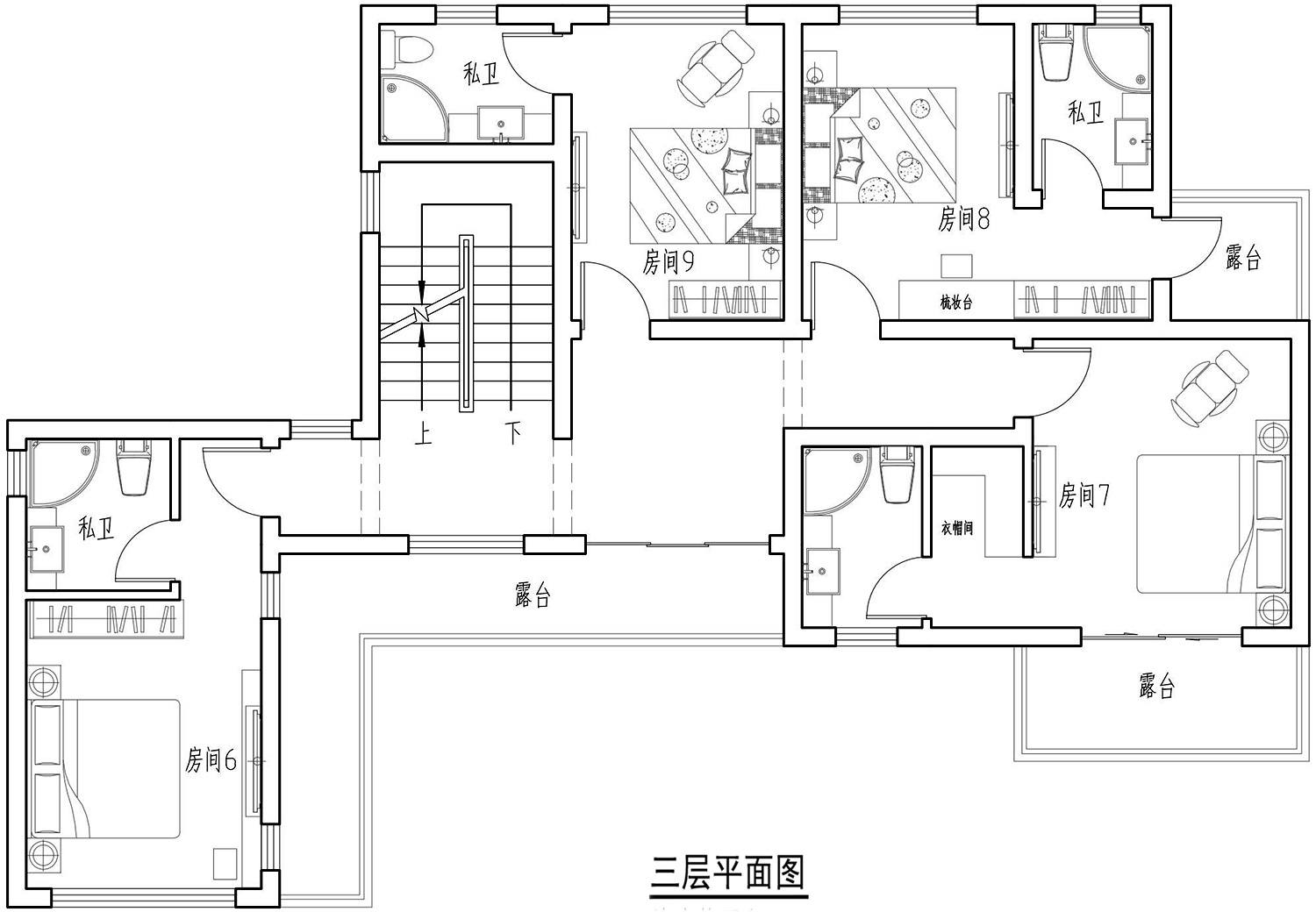 浙江杭州骆家中式别墅图纸