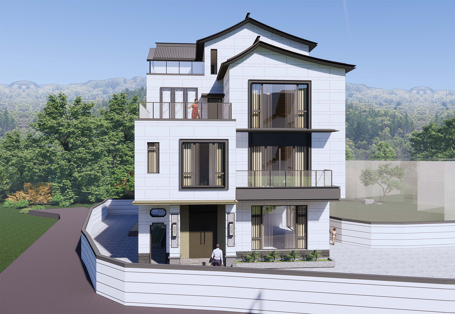 福建莆田林家四层新中式别墅